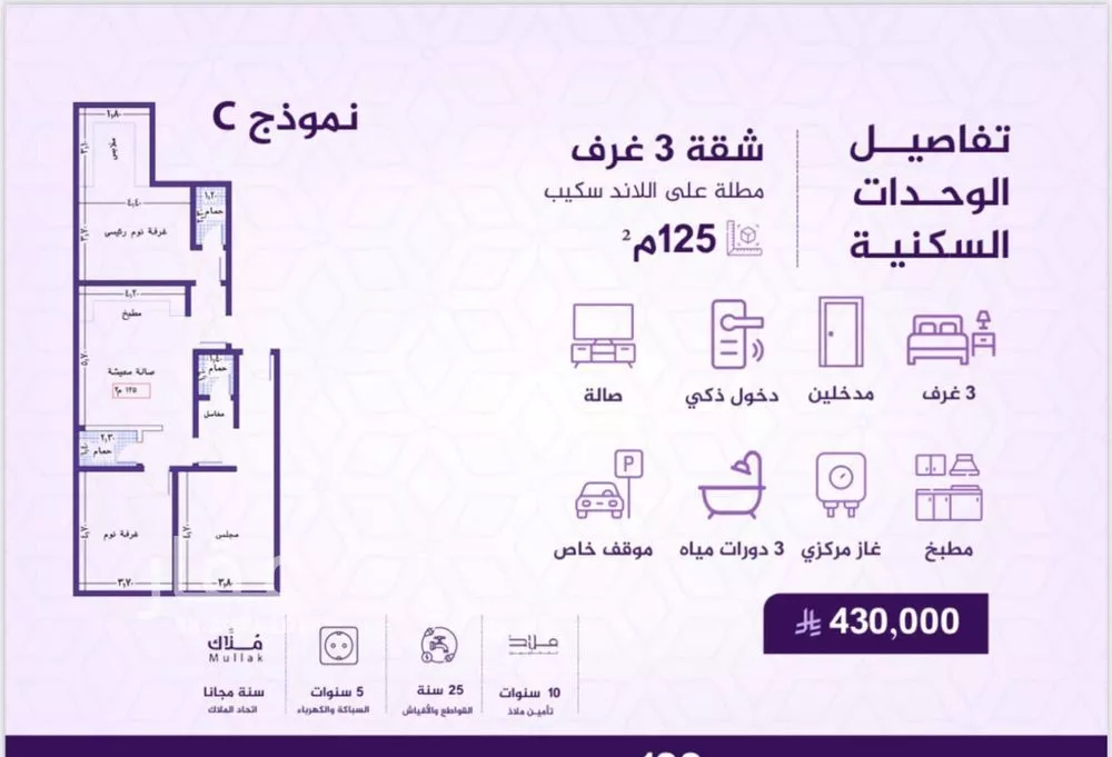 شقة 2 غرف في الفيحاء 3