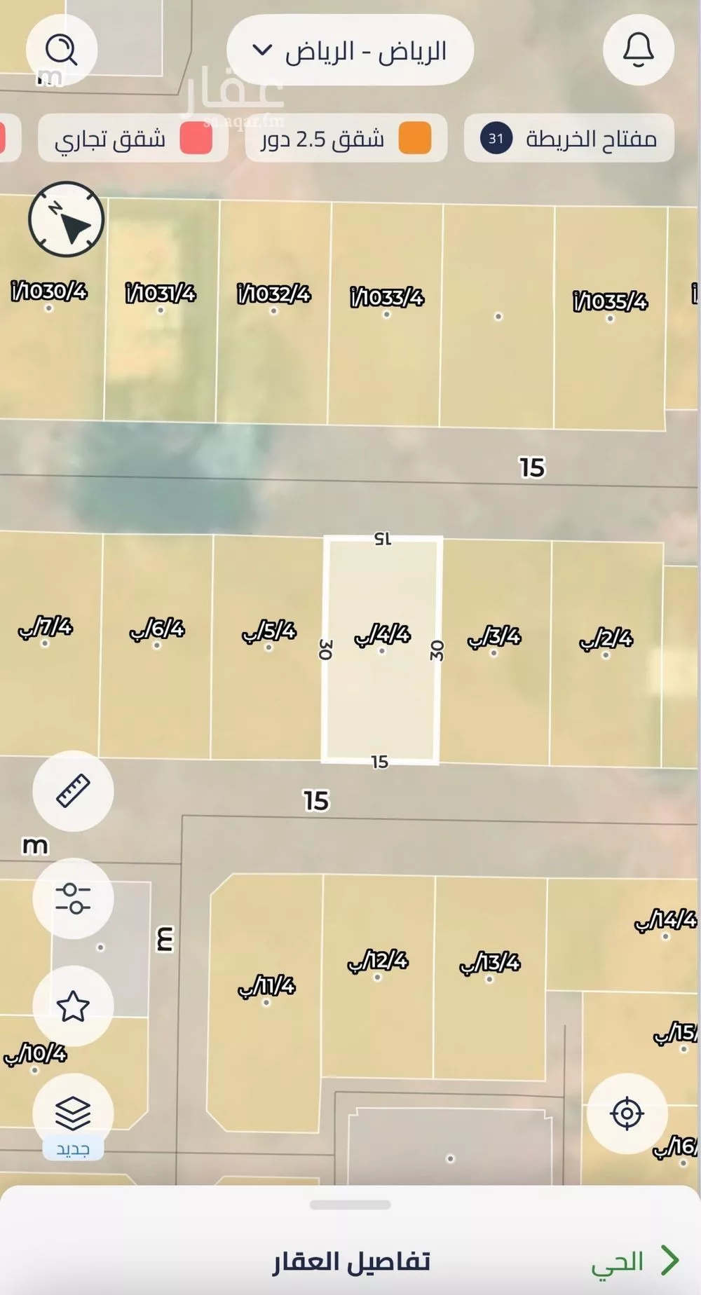 أرض 225 م² في عريض 3