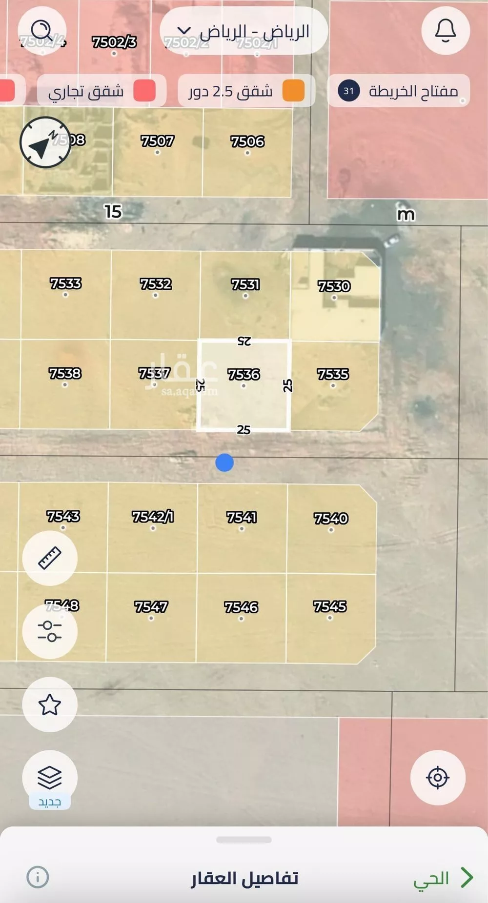 أرض 625 م² في عريض 3