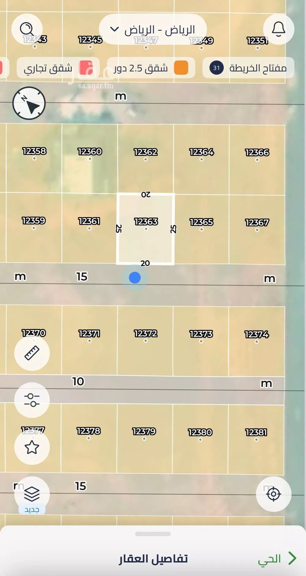 أرض 500 م² في عريض 3