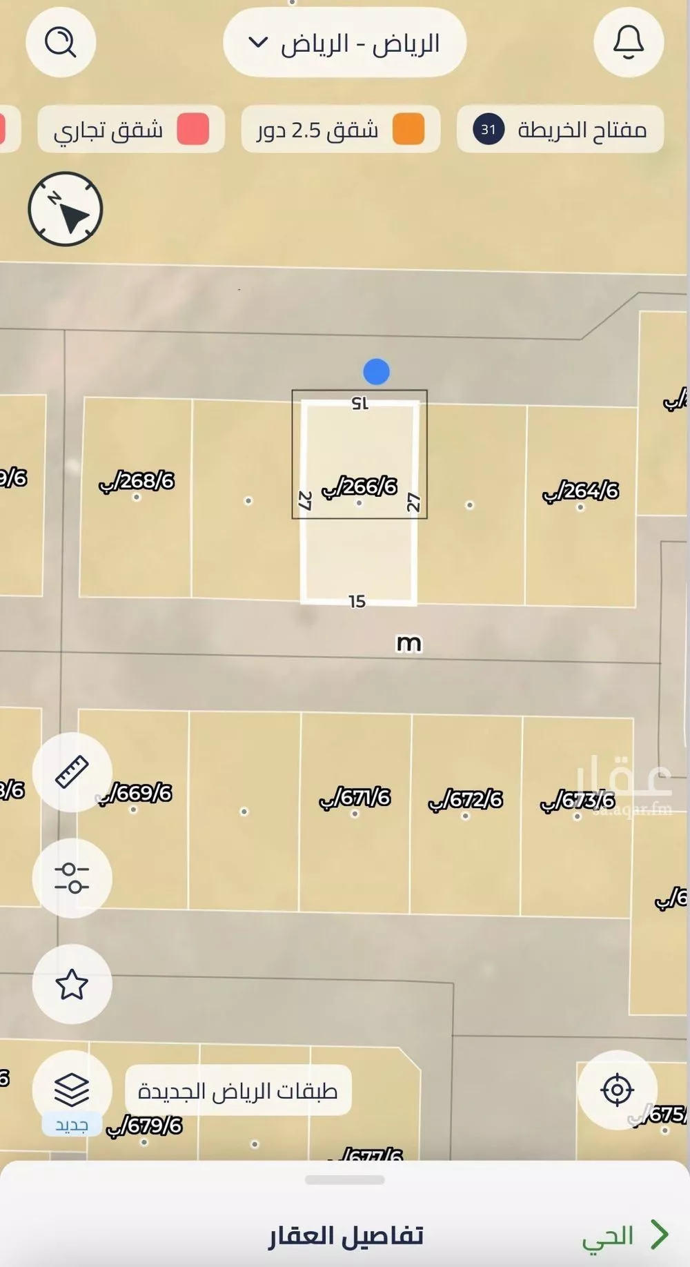 أرض 202 م² في عريض 3