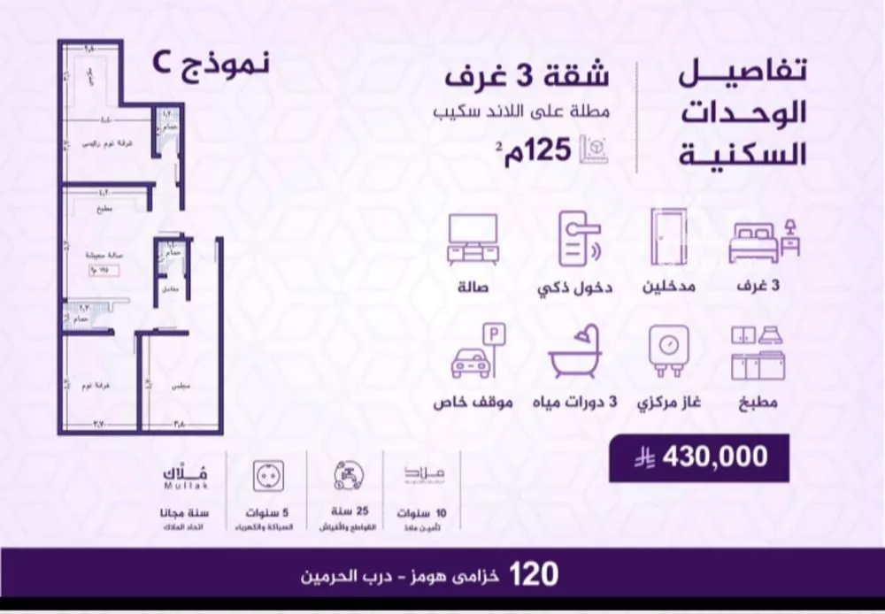 شقة 3 غرف في الفيحاء 2