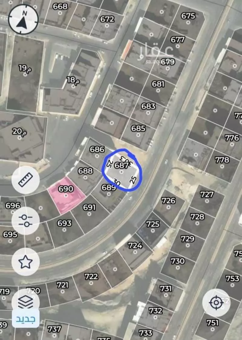 أرض 750 م² في الملك فهد 2