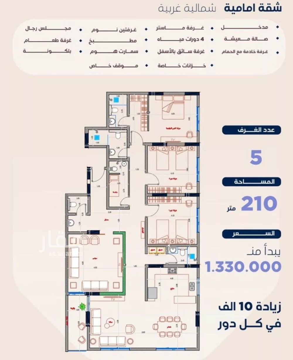 7 bedroom apartment in Al Zahra, Jeddah 12
