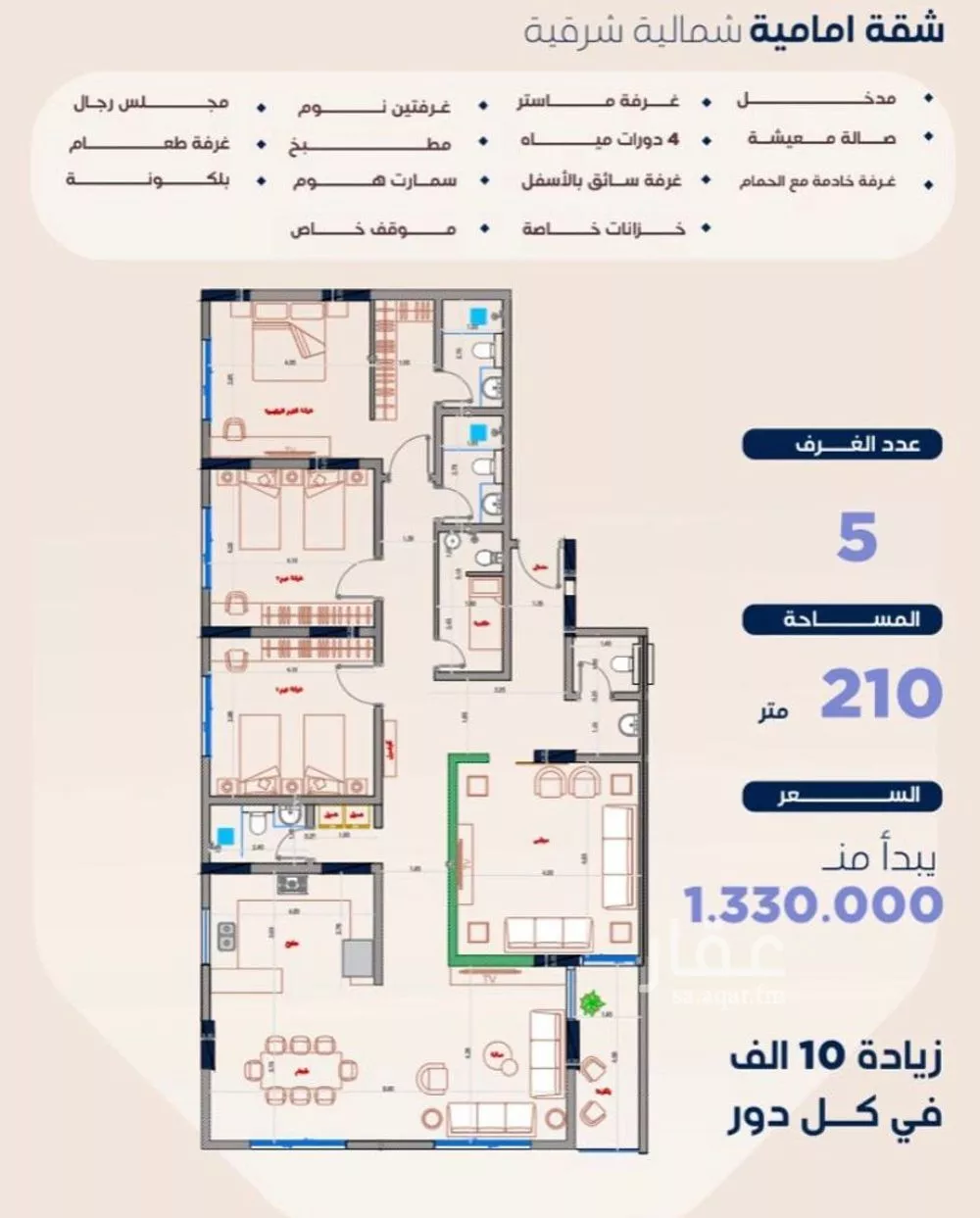 7 bedroom apartment in Al Zahra, Jeddah 25
