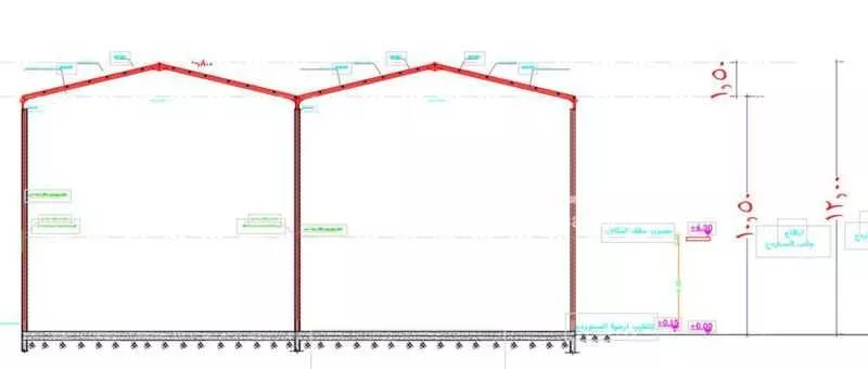 مستودع 1050 م² في النظيم 2