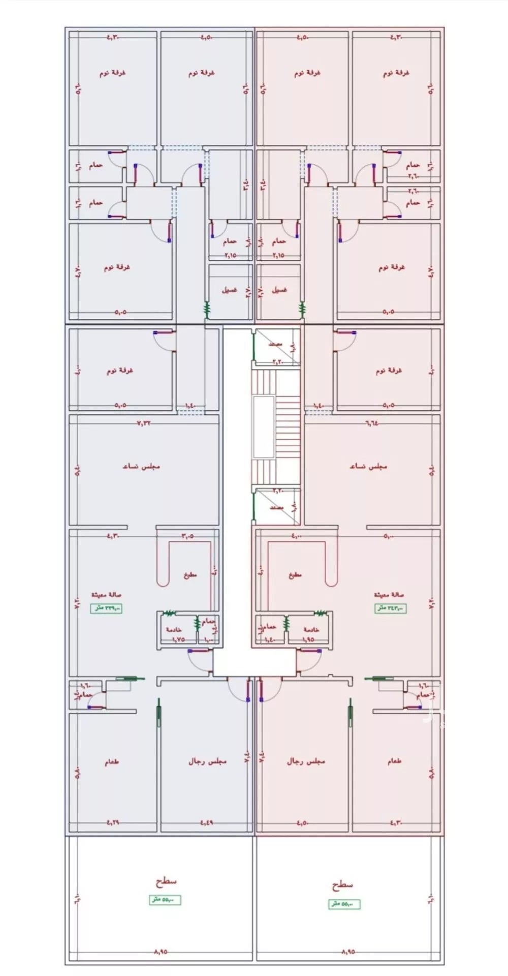 شقة 7 غرف في الجامعة