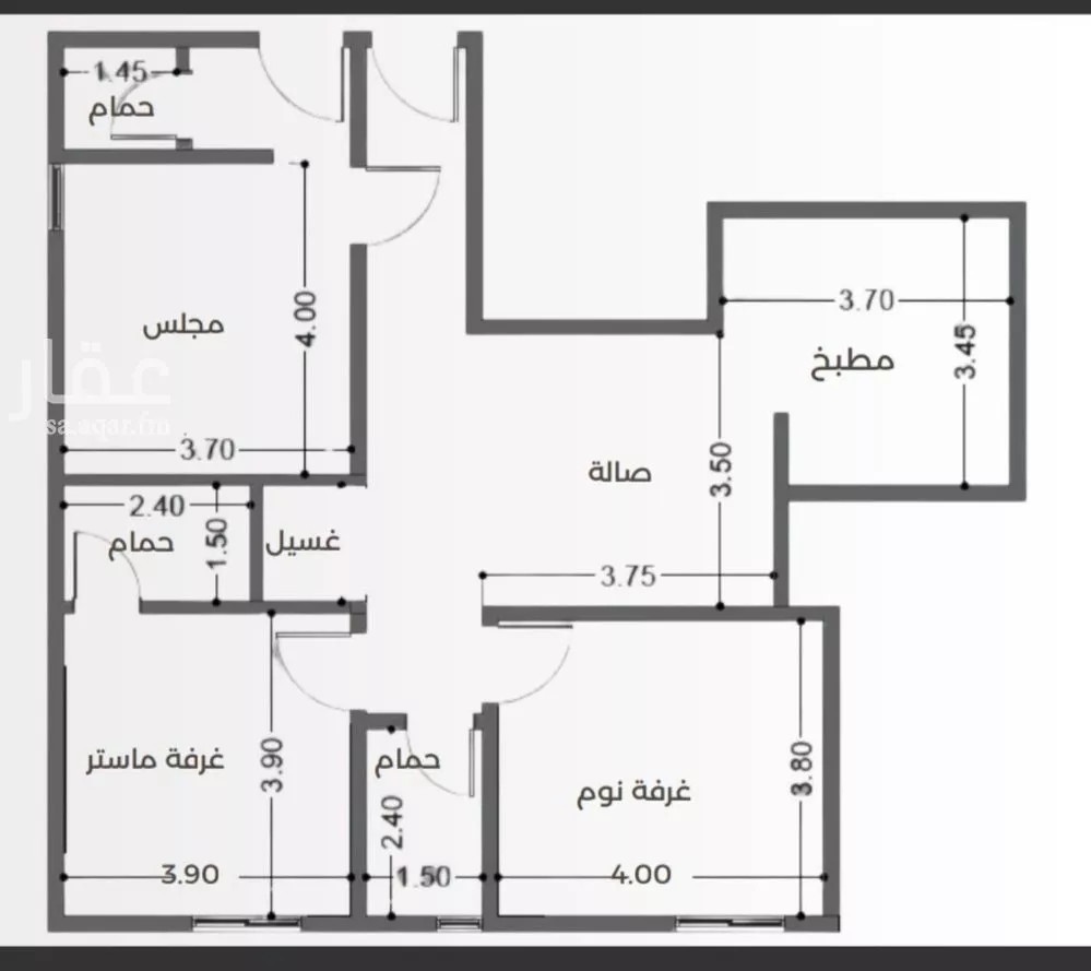 شقة 3 غرف في النزهة 4