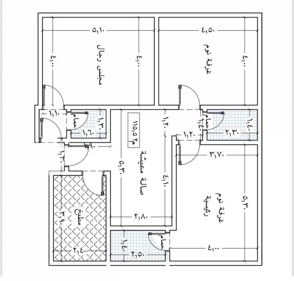 شقة 3 غرف في الريان 3