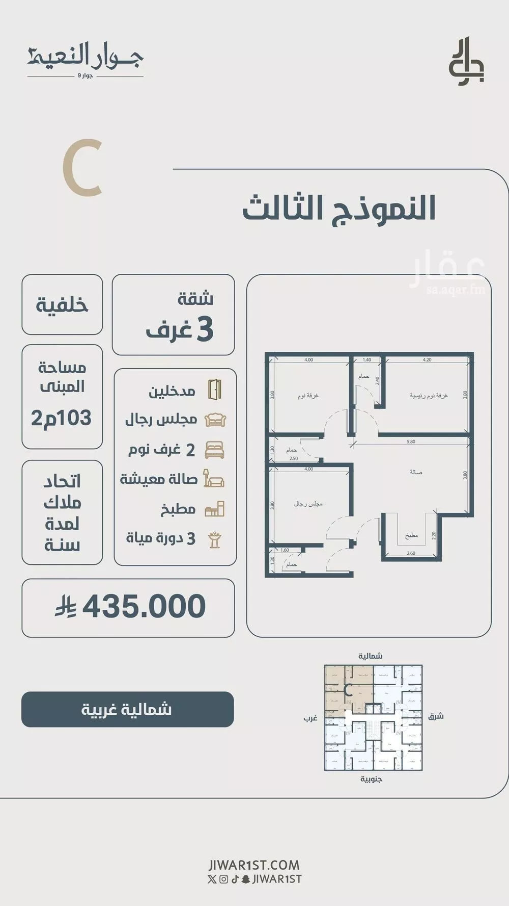 3 bedroom apartment in Al Naeem, Jeddah 10