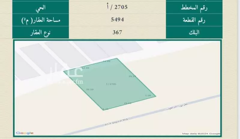 أرض 1053 م² في الدار البيضاء