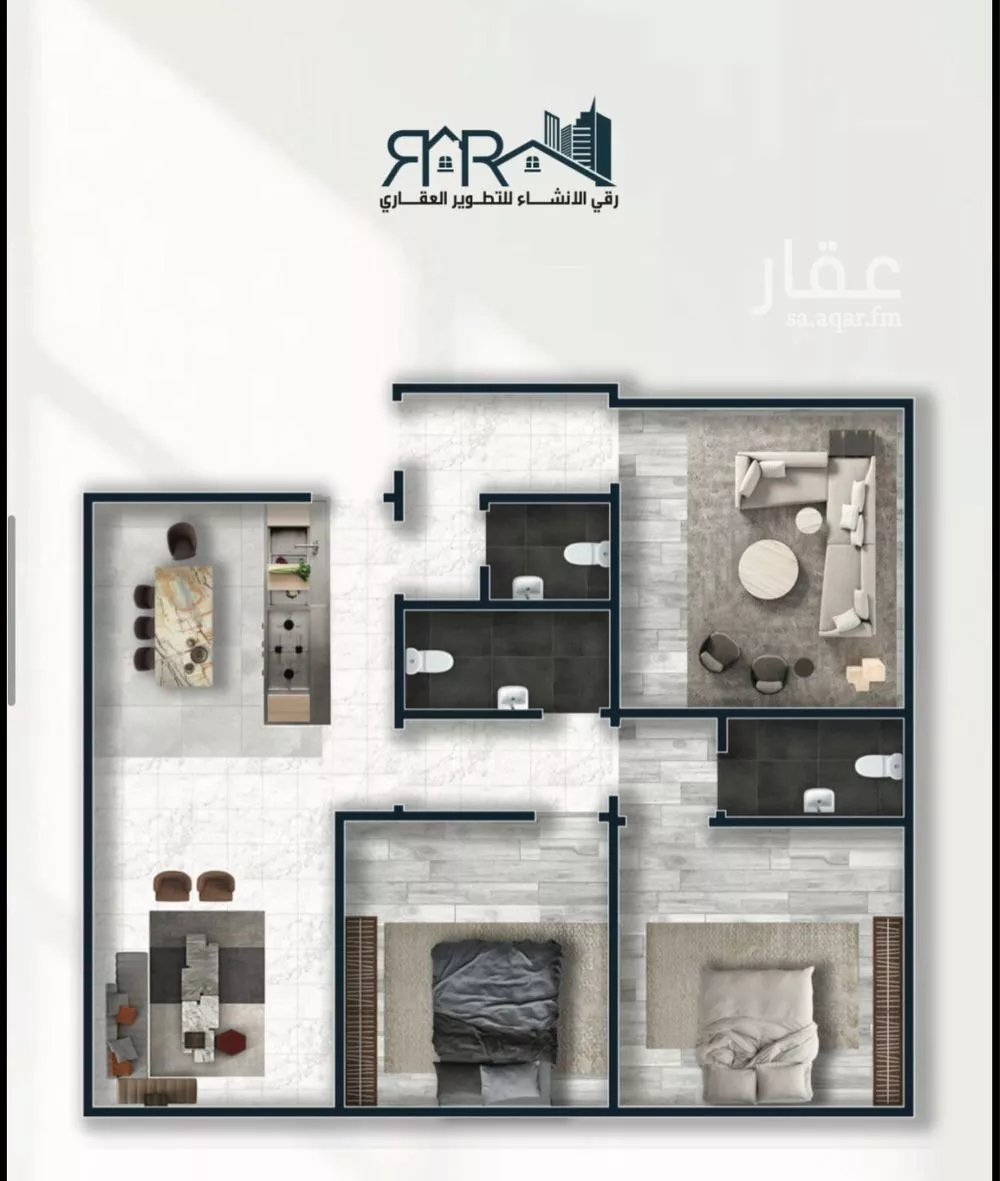 شقة 3 غرف في النزهة 3