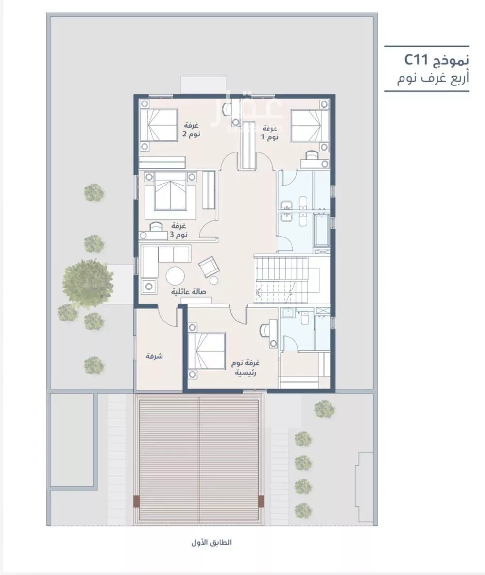 فيلا 4 غرف في المونسية 3