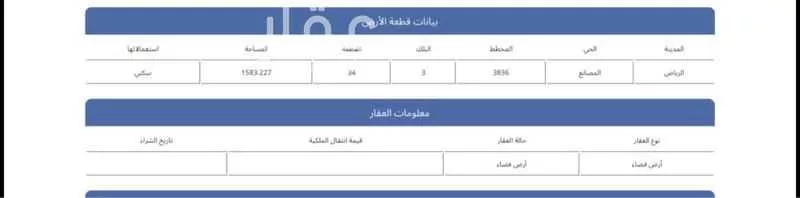 1583 sqm land in Al Masani 2