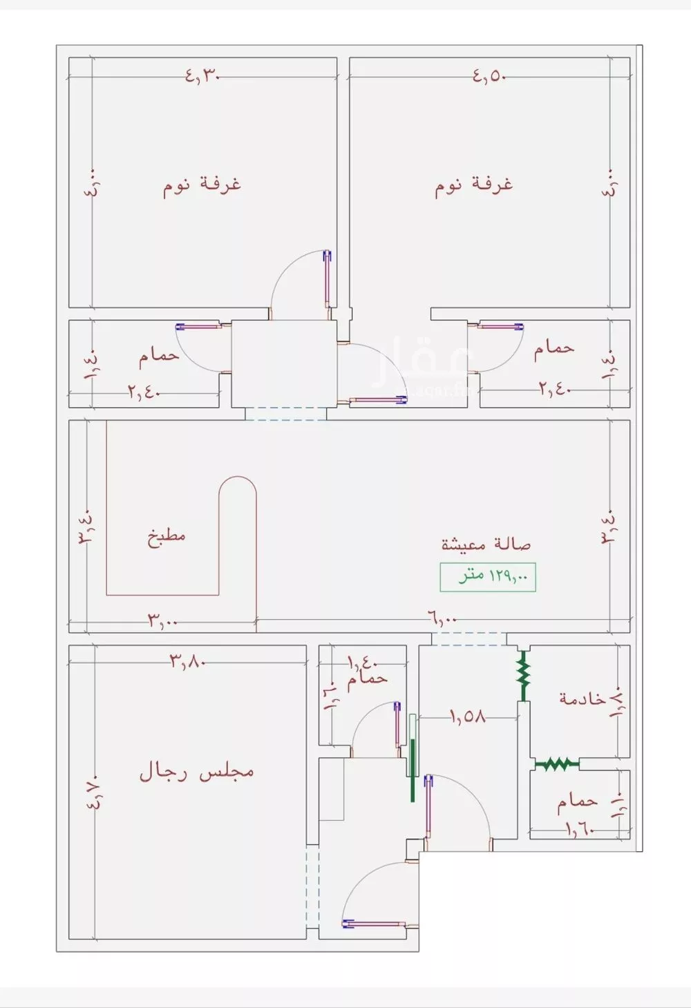 شقة 3 غرف في الجامعة