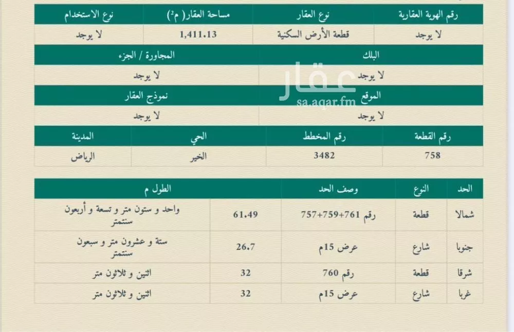 أرض 823 م² في بنبان 3