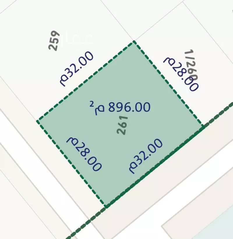 336 sqm land in Ash Sharq 2