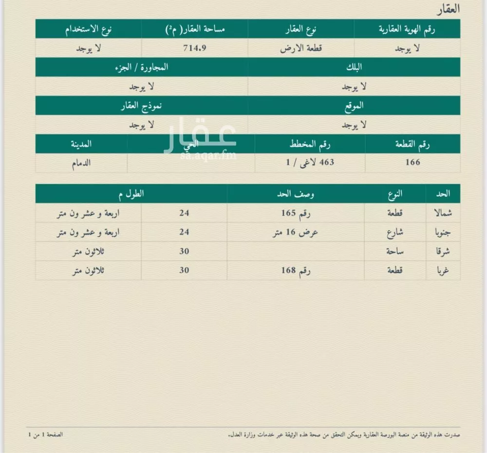 أرض 714 م² في الفيصلية