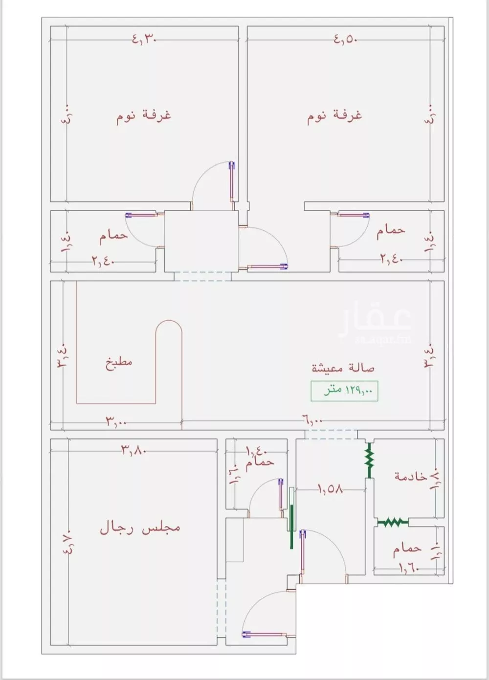 شقة 3 غرف في الجامعة