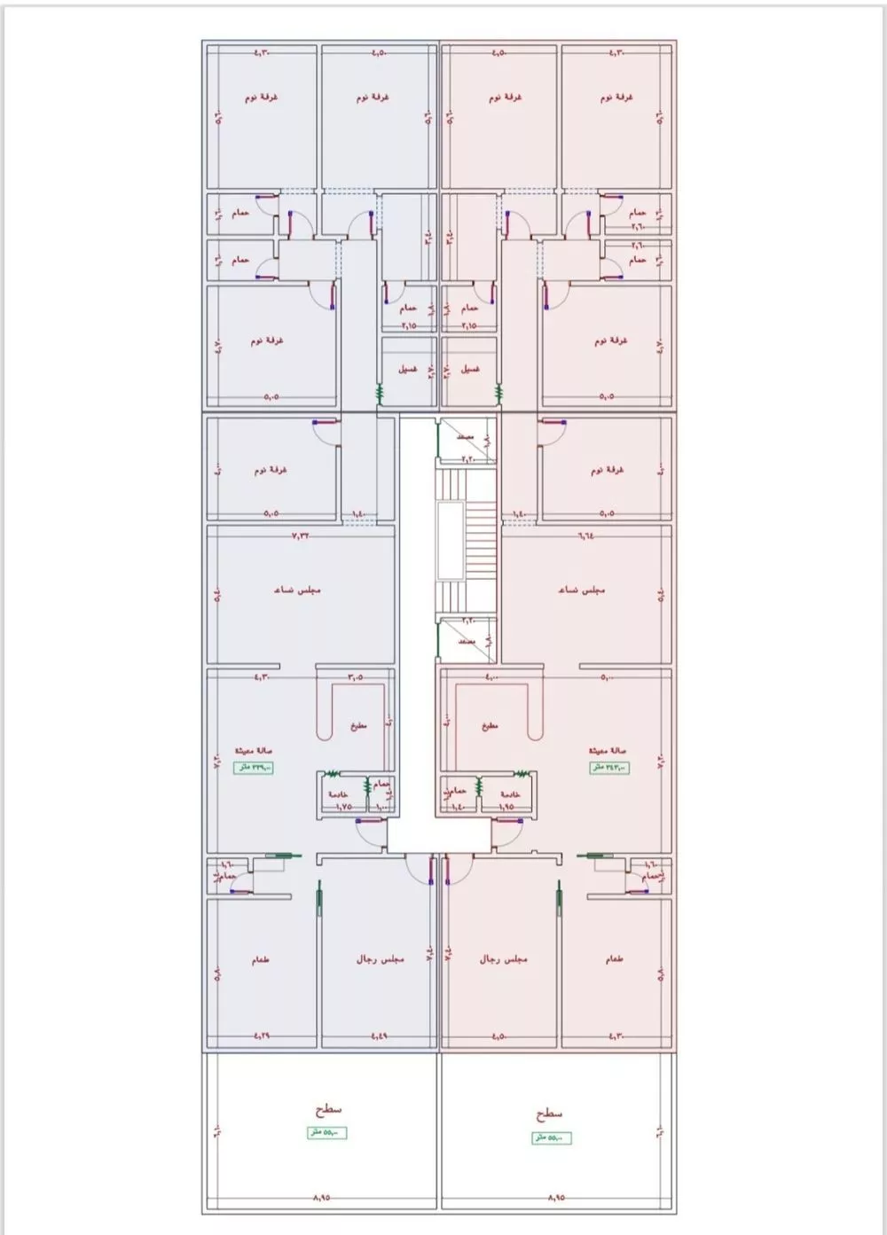 شقة 7 غرف في الجامعة