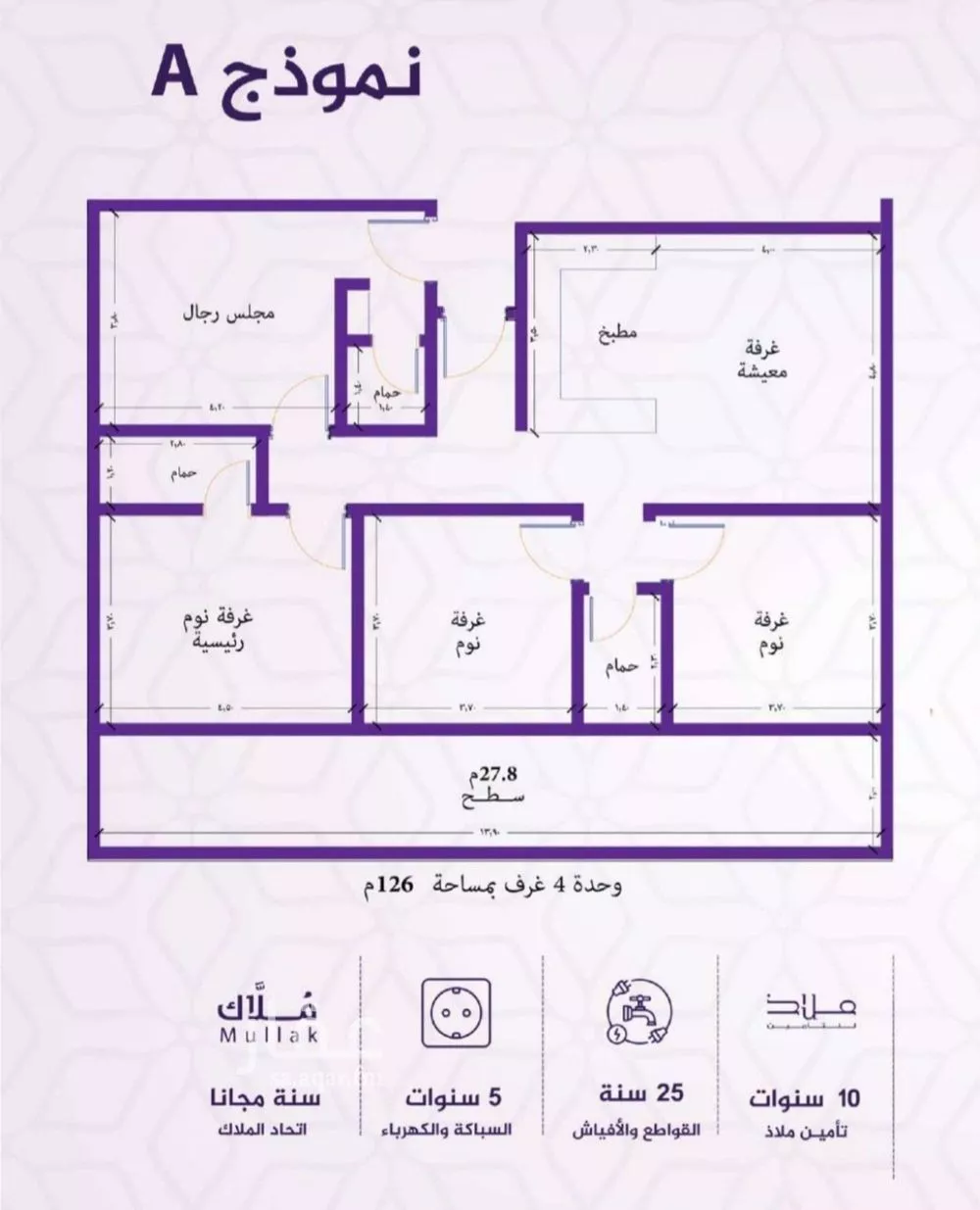 شقة 4 غرف في الفيحاء 2