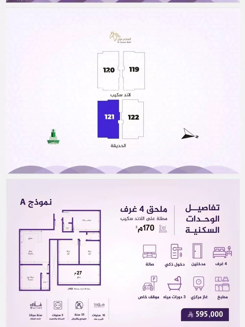 شقة 4 غرف في الفيحاء 4