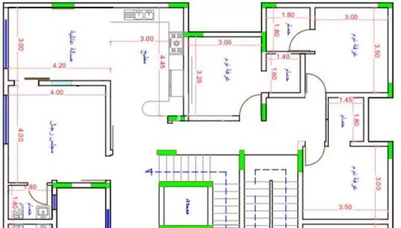 شقة 5 غرف في النزهة 1
