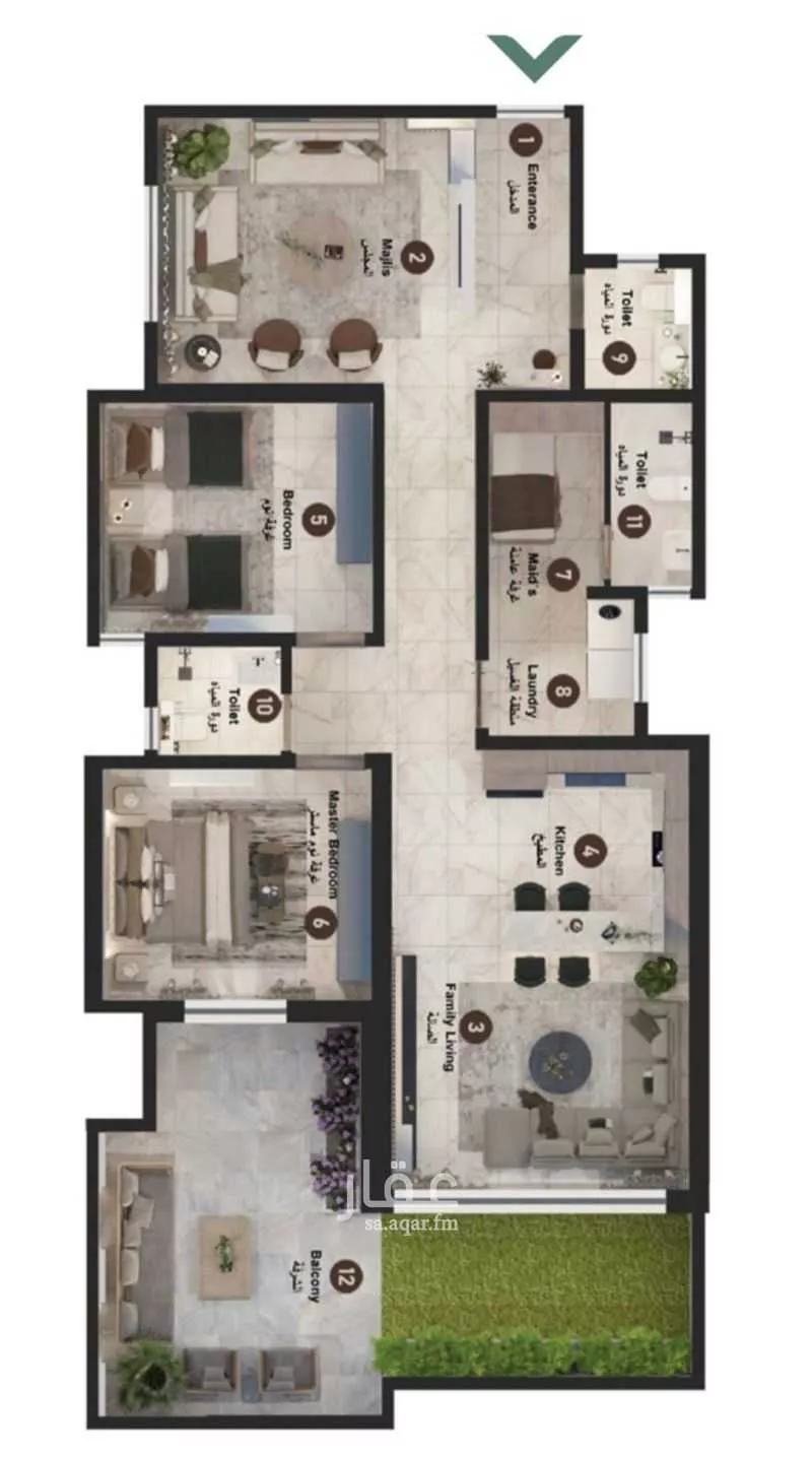 2 bedroom apartment in As Saif