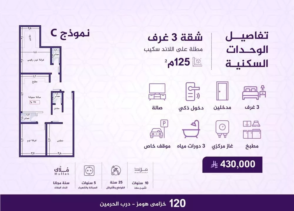 شقة 3 غرف في الفيحاء 1