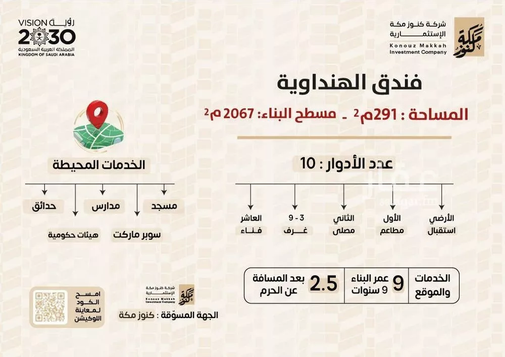 عمارة 291 م² في الهنداوية 2