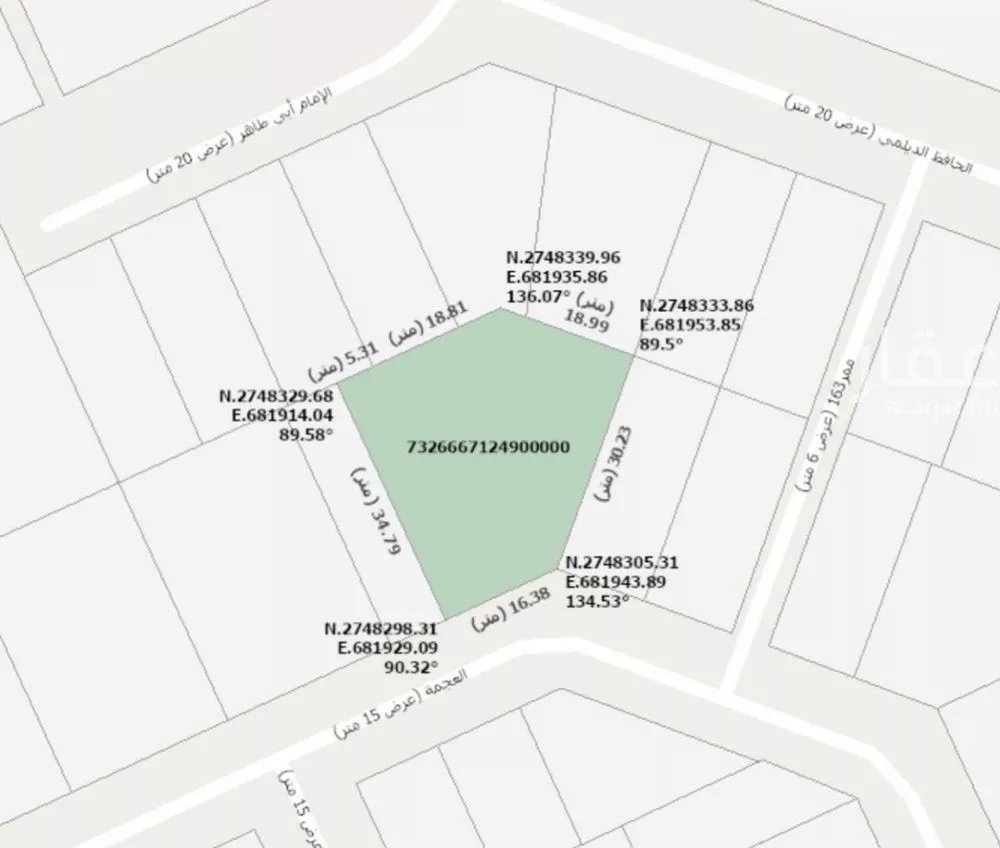 أرض 988 م² في الرمال 2