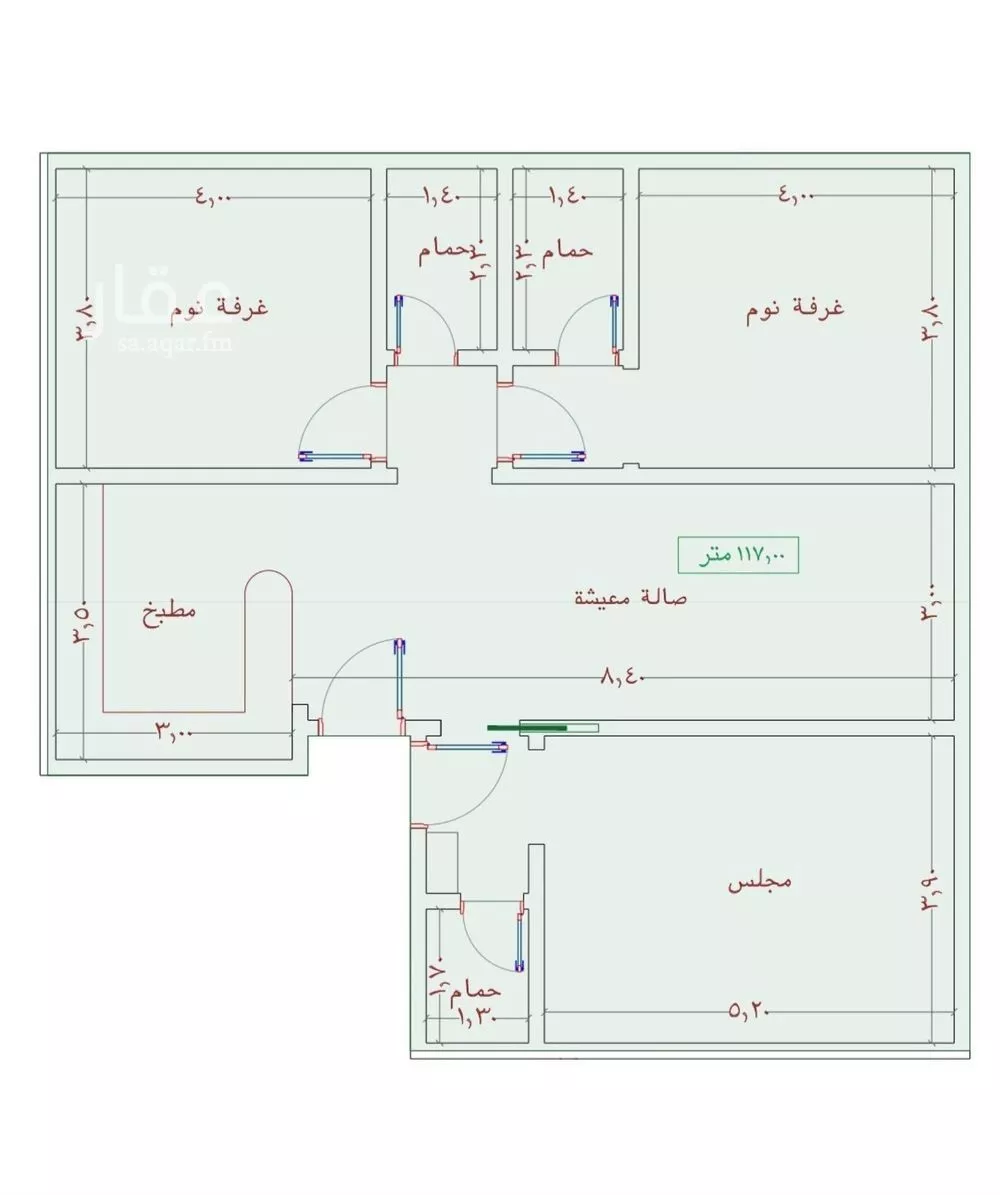 شقة 3 غرف في الواحة 4