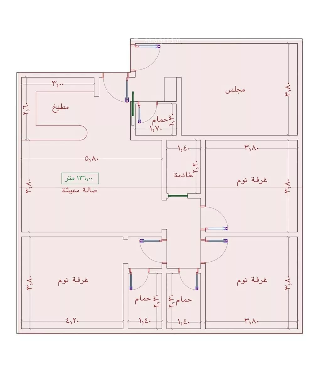 شقة 4 غرف في الواحة 2