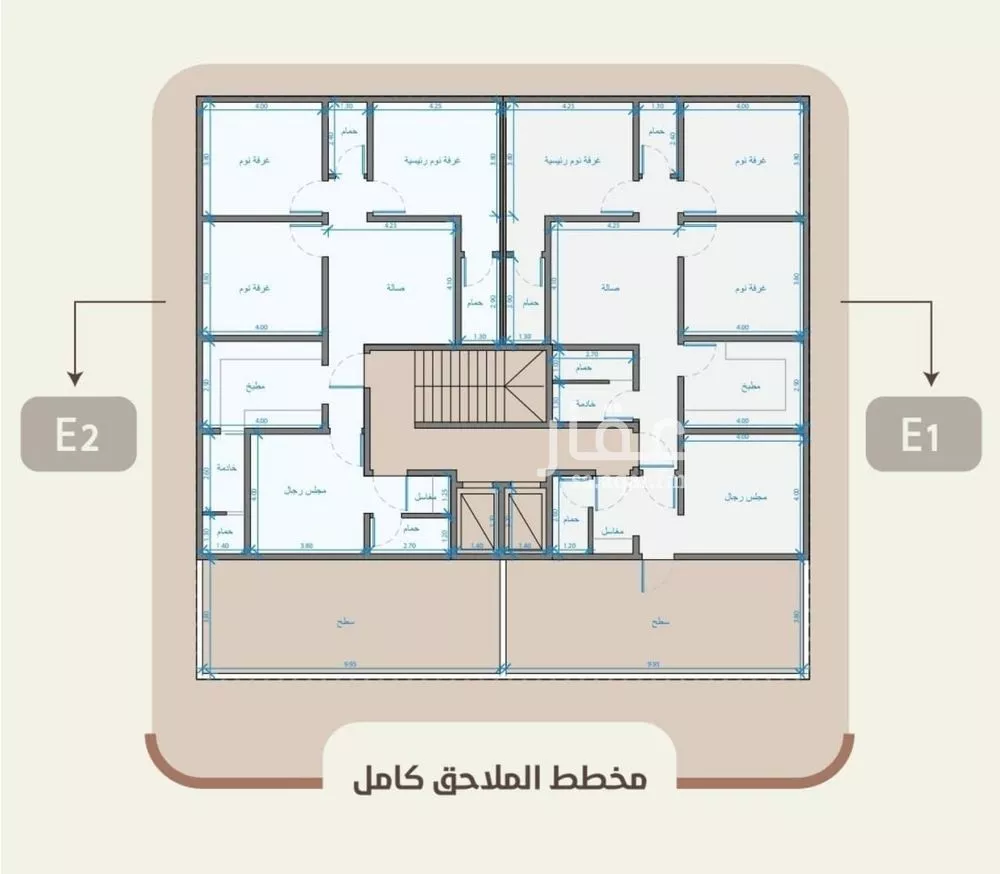 شقة 4 غرف في الروضة 2