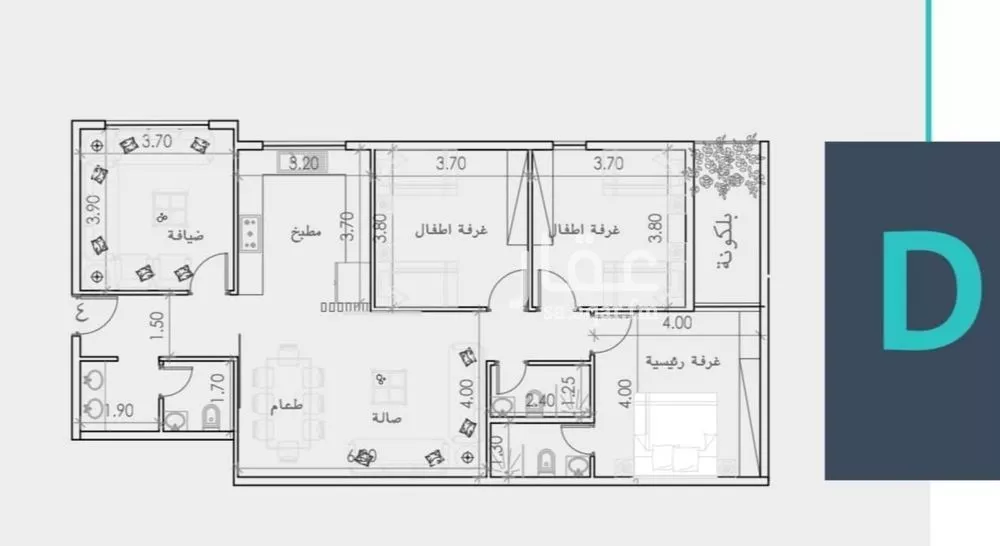 شقة 4 غرف في الفيحاء 4