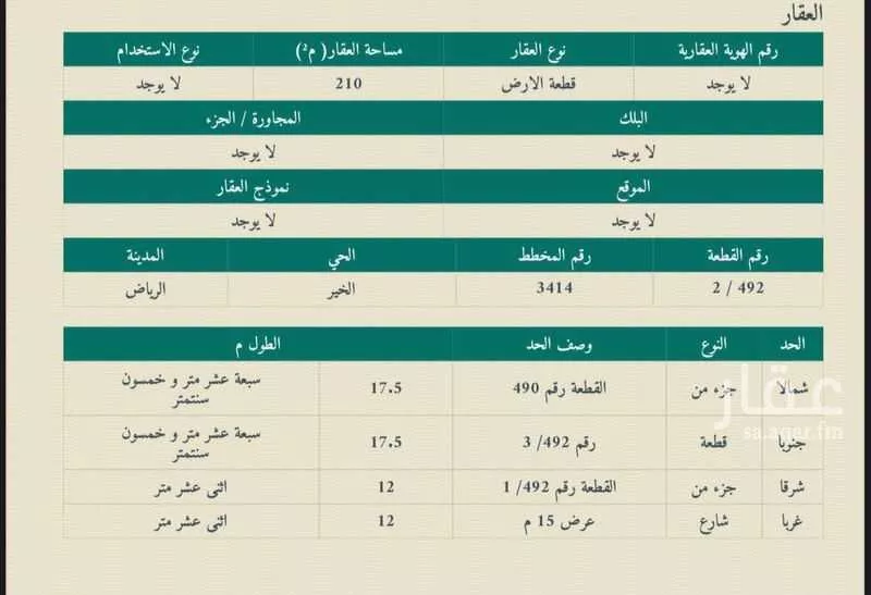 أرض 210 م² في بنبان 2