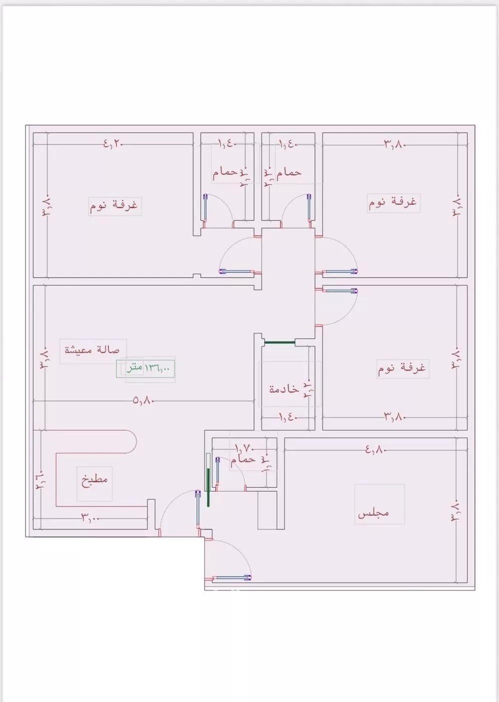 شقة 4 غرف في الواحة