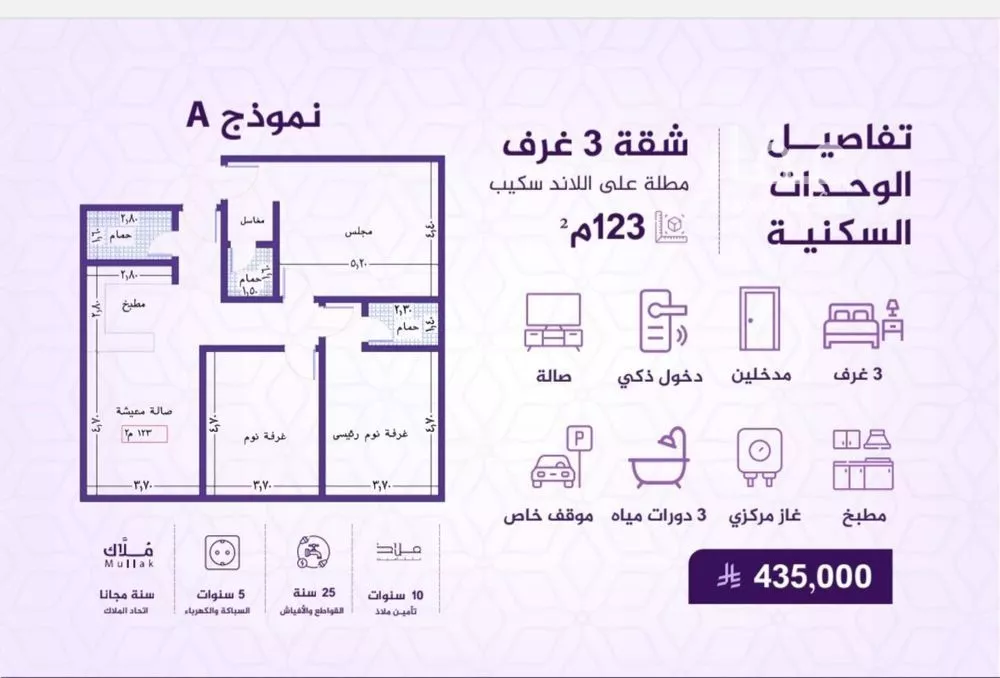 شقة 3 غرف في الفيحاء 1