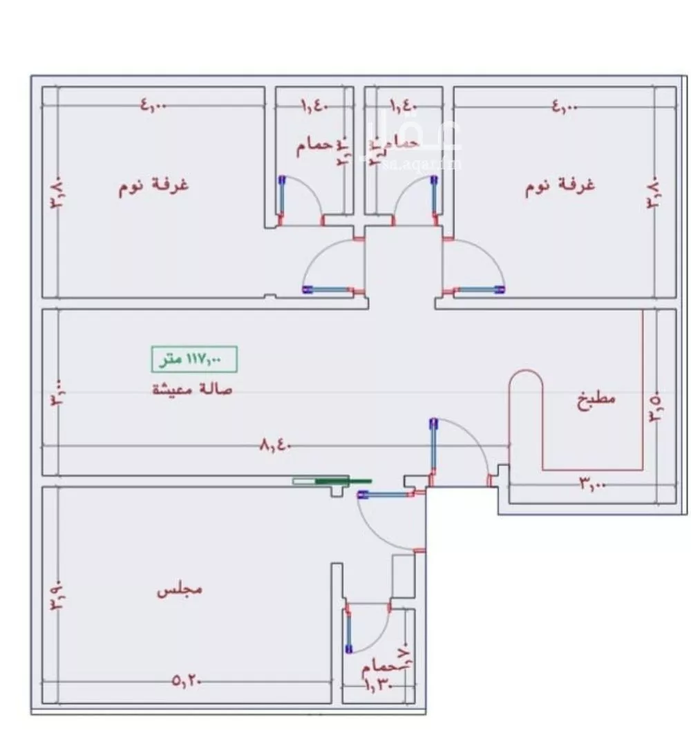 شقة 3 غرف في الواحة 2
