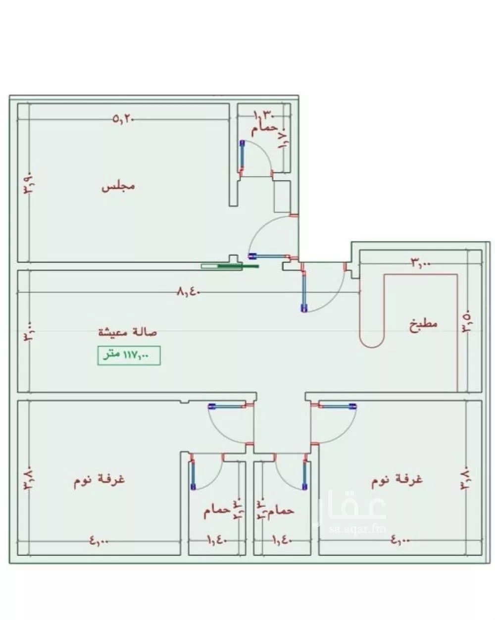 شقة 3 غرف في الواحة 4