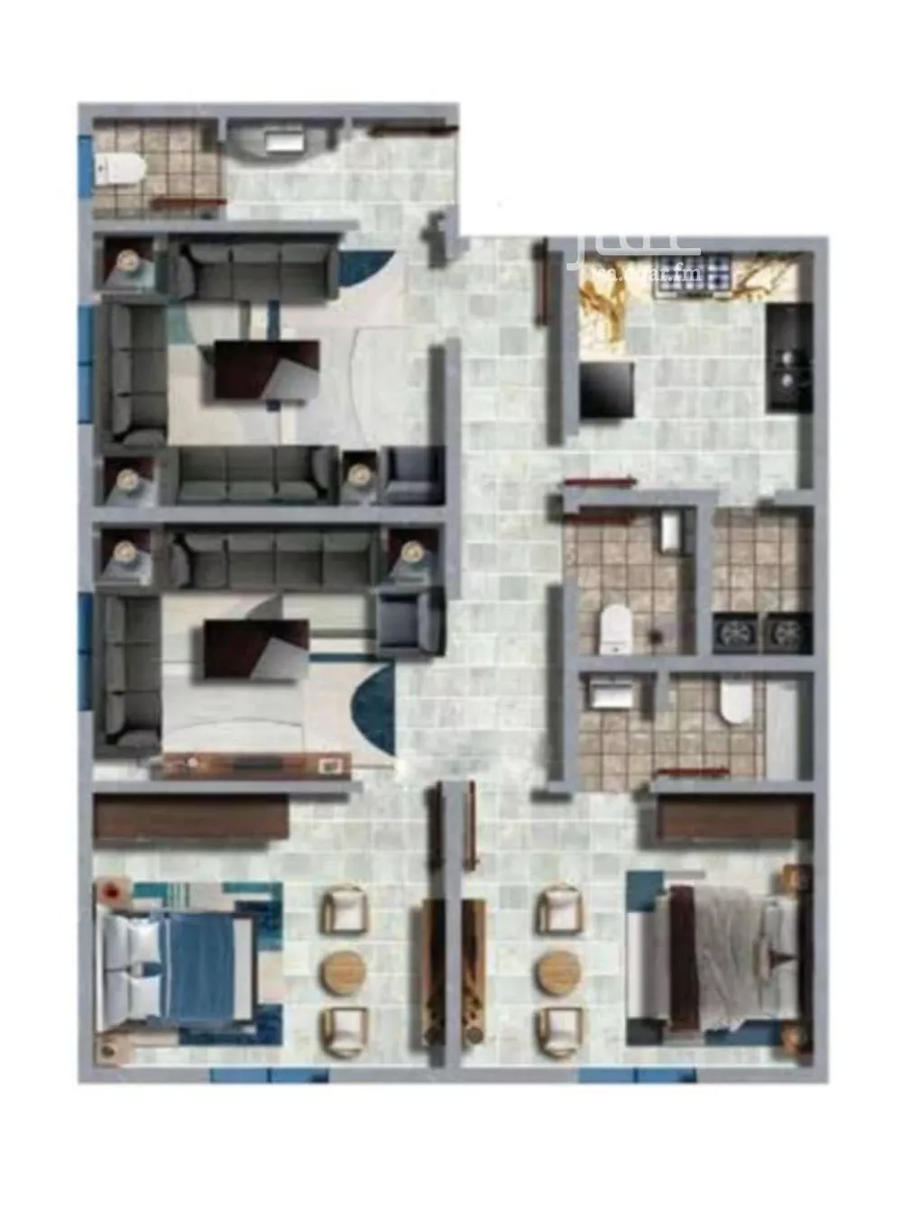 3 bedroom apartment in Al Naeem 2