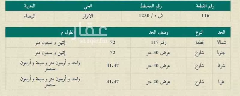 أرض 2949 م² في الانوار