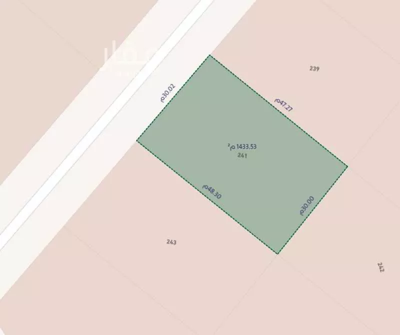 أرض 1433 م² في النظيم 2