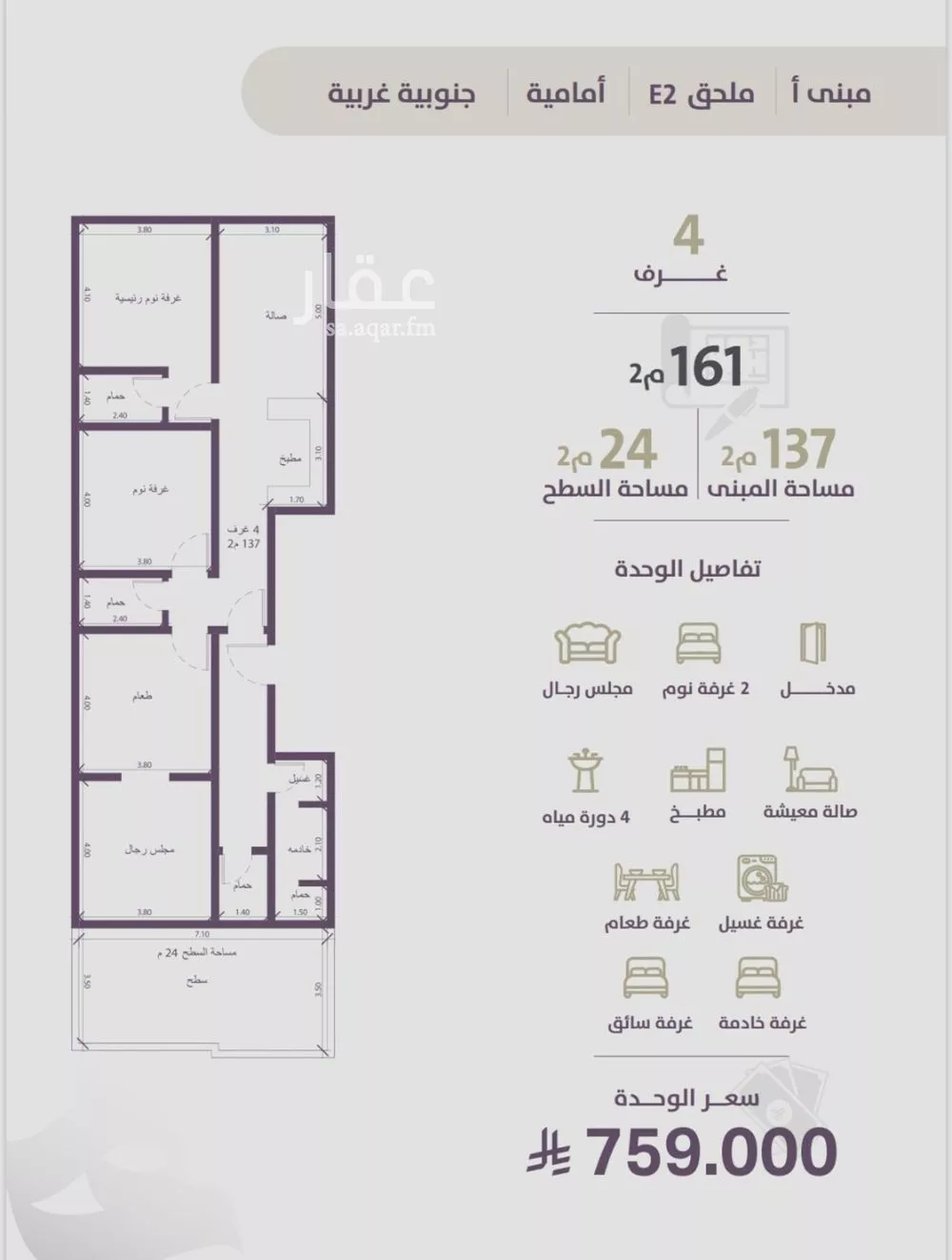 دور 4 غرف في الزهراء 1