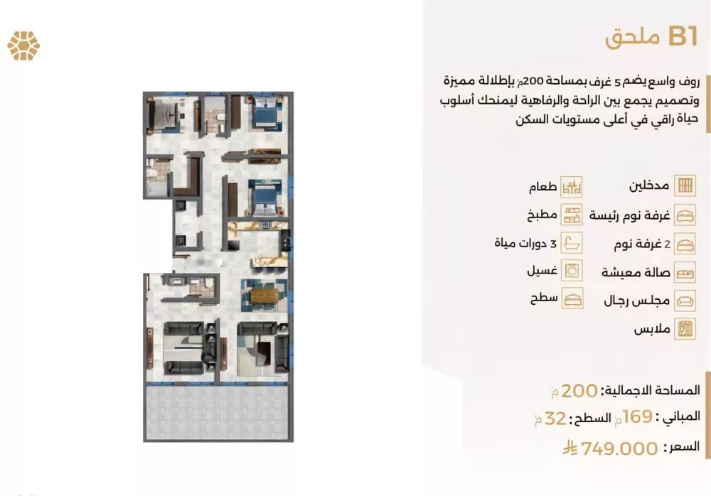 شقة 5 غرف في النعيم 2
