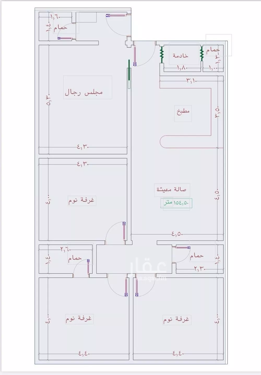 شقة 4 غرف في الجامعة