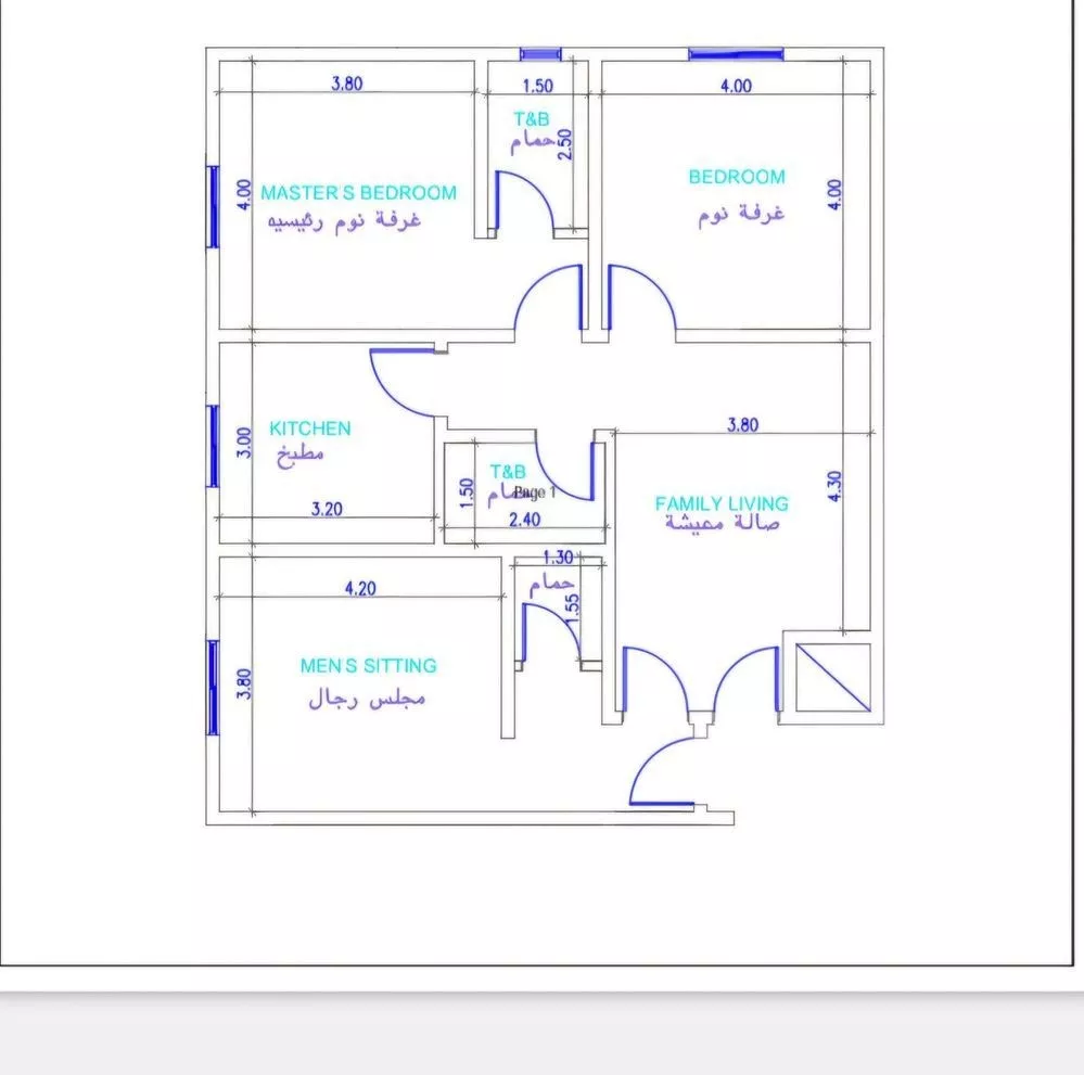 شقة 3 غرف في النزهة 2