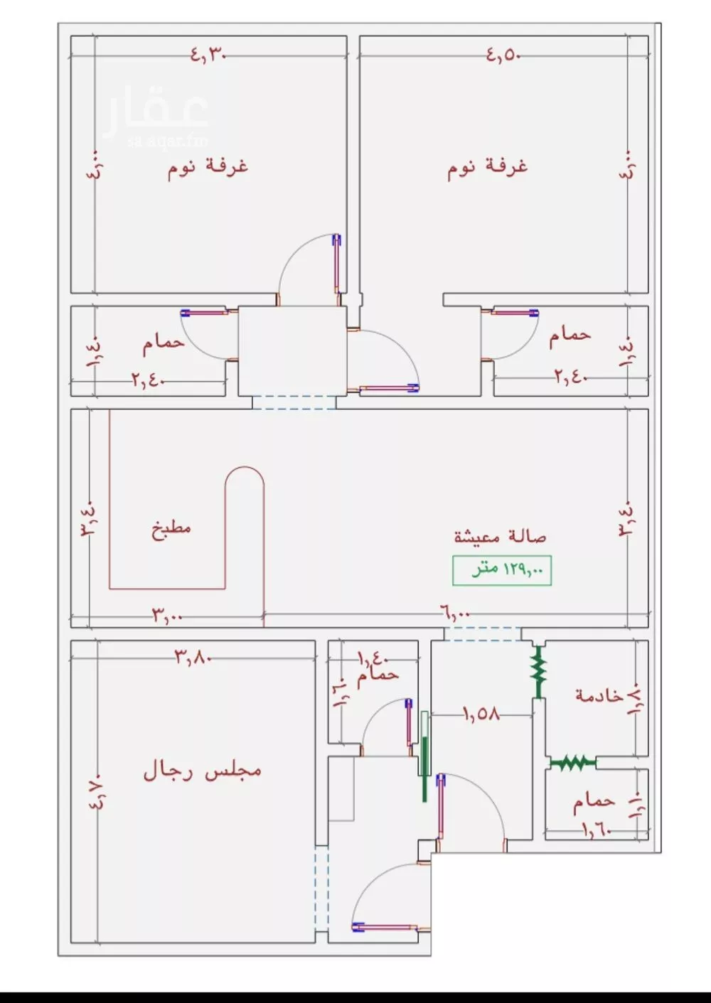 شقة 3 غرف في الجامعة