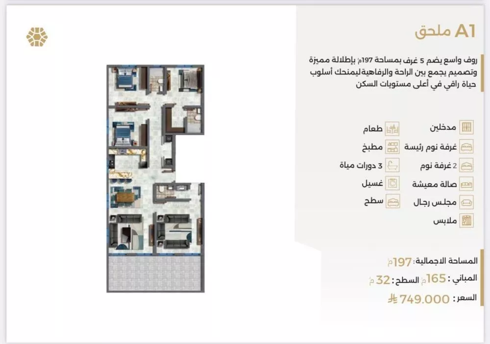 شقة 5 غرف في النعيم 2