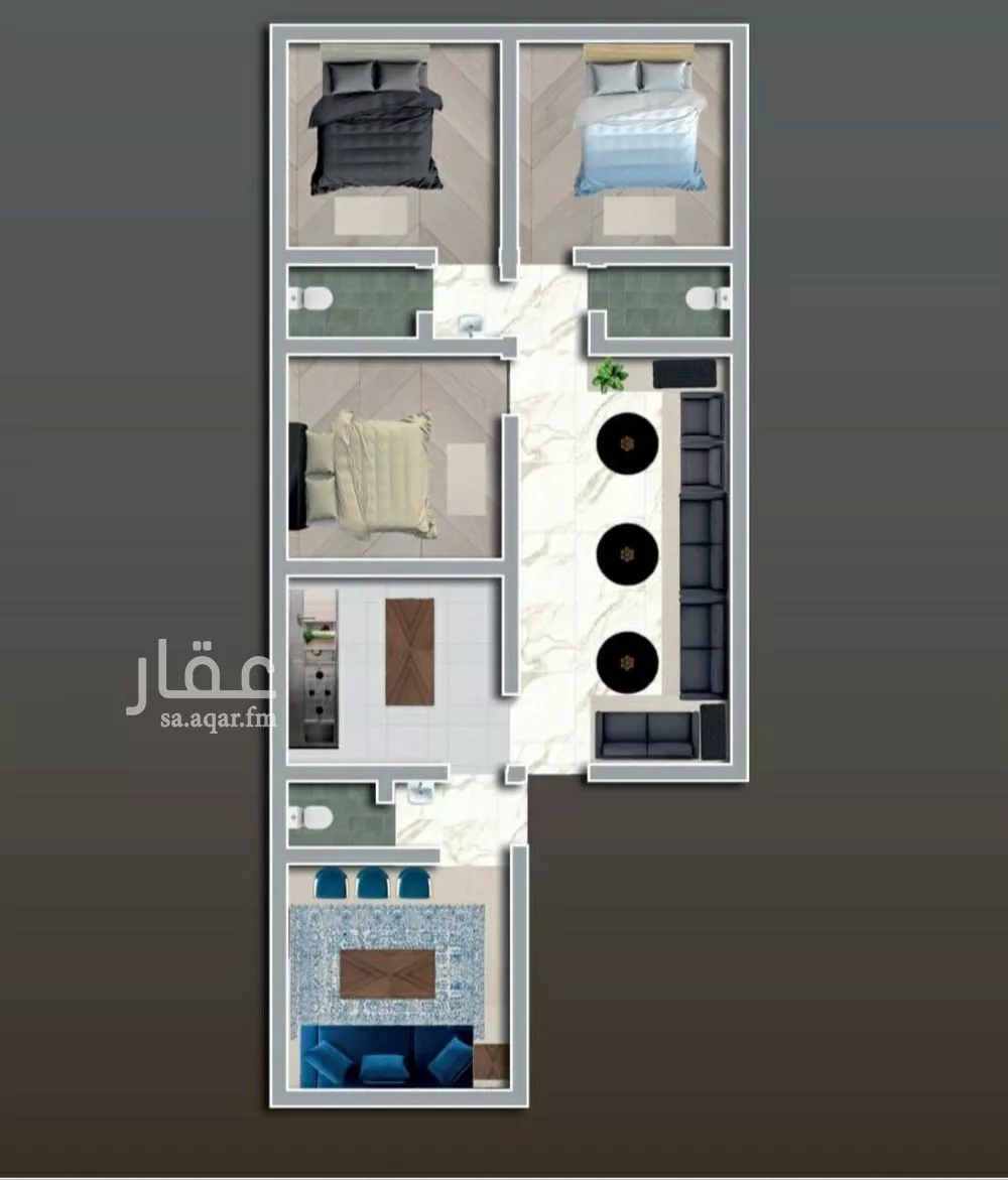 شقة 4 غرف في النزهة 2